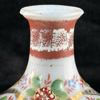 Thumbnail for Bohemian Victorian Glass Vase Hand Painted Floral Enamel 5” Art Nouveau Decor3
