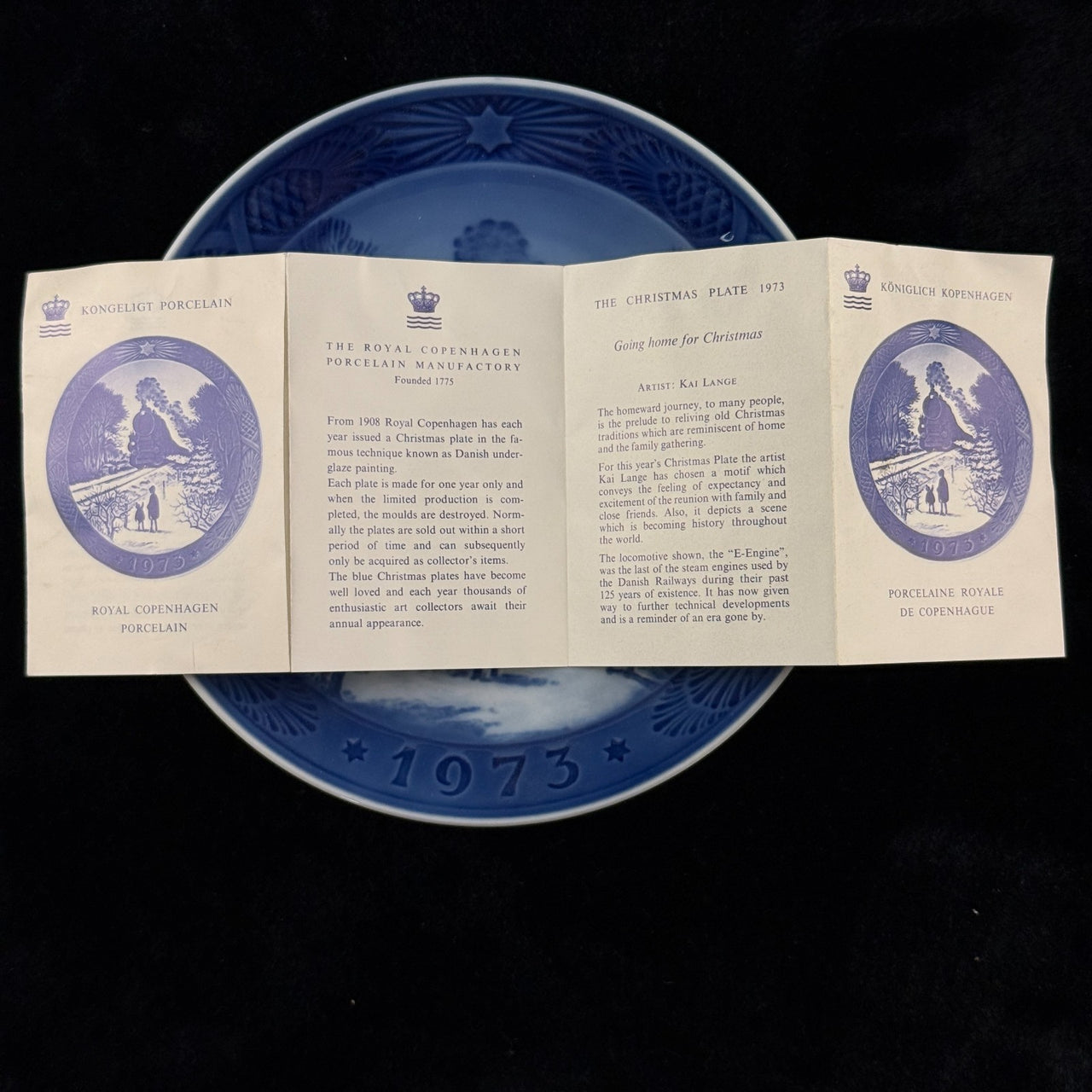 Royal Copenhagen 1972-1974 Christmas Plates Set of 3 Blue Collectibles Porcelain11