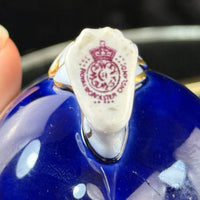 Thumbnail for Royal Worcester Tripod Vase Blue Cobalt Pink Rose Hand Painted Gilt Antique Styl12