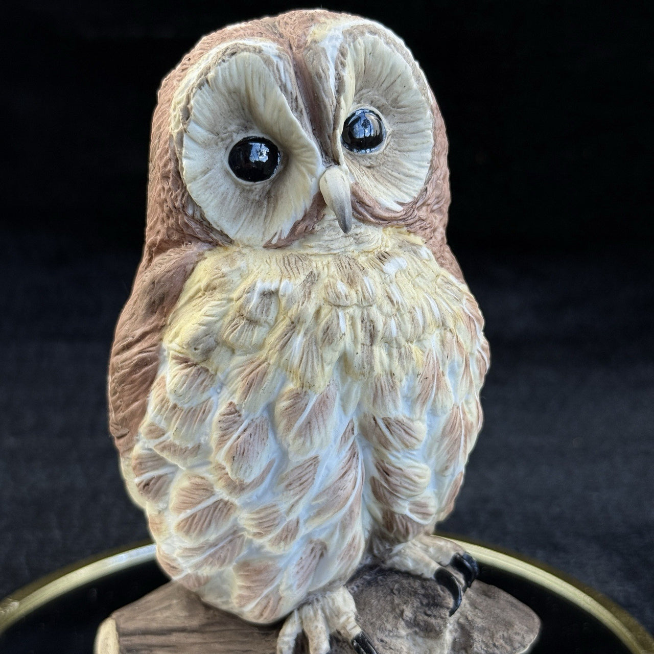 Wedgwood Art Mottled Glass Owl Paperweight bookshelf Figurine 1970s decor4