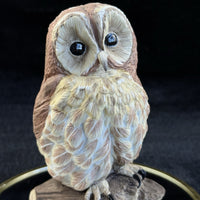 Thumbnail for Wedgwood Art Mottled Glass Owl Paperweight bookshelf Figurine 1970s decor4