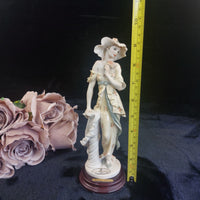 Thumbnail for Rare Giuseppe Armani lady Figurine 1993 Florence Lady Hat Rose Signed 9.5