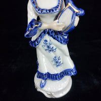 Thumbnail for Lady Porcelain Figurine – Blue & White Victorian Style United Kingdom Vintage4