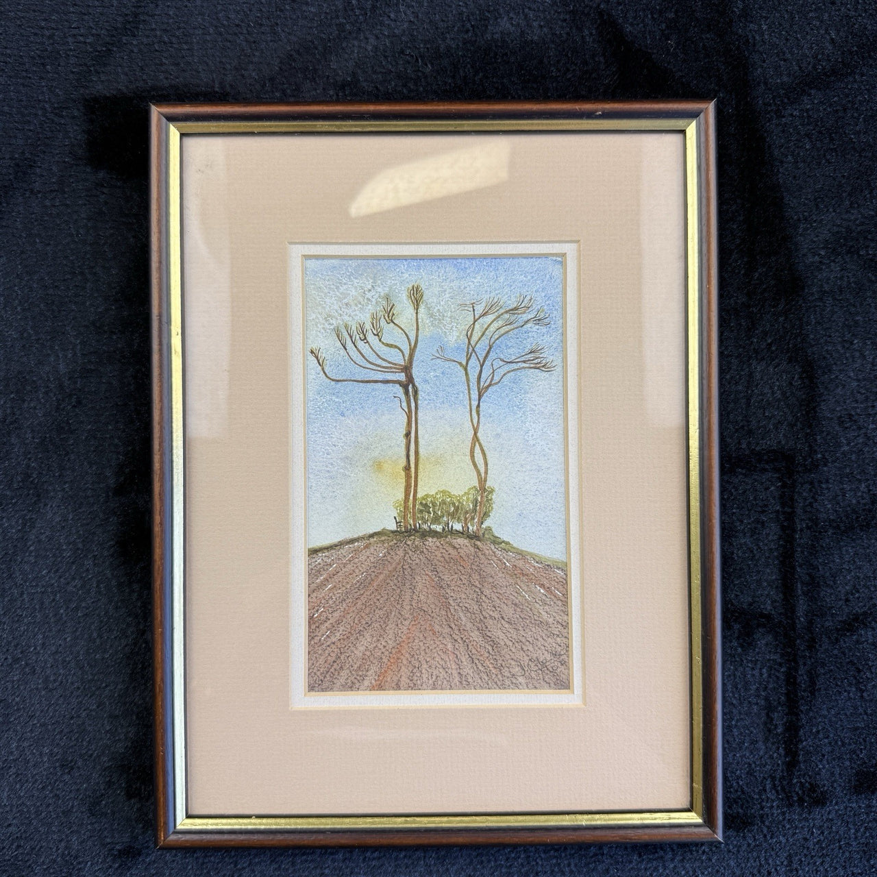 Original Signed Painting Landscape "Paddy's Mount, Christon Bank" wooden framed.10