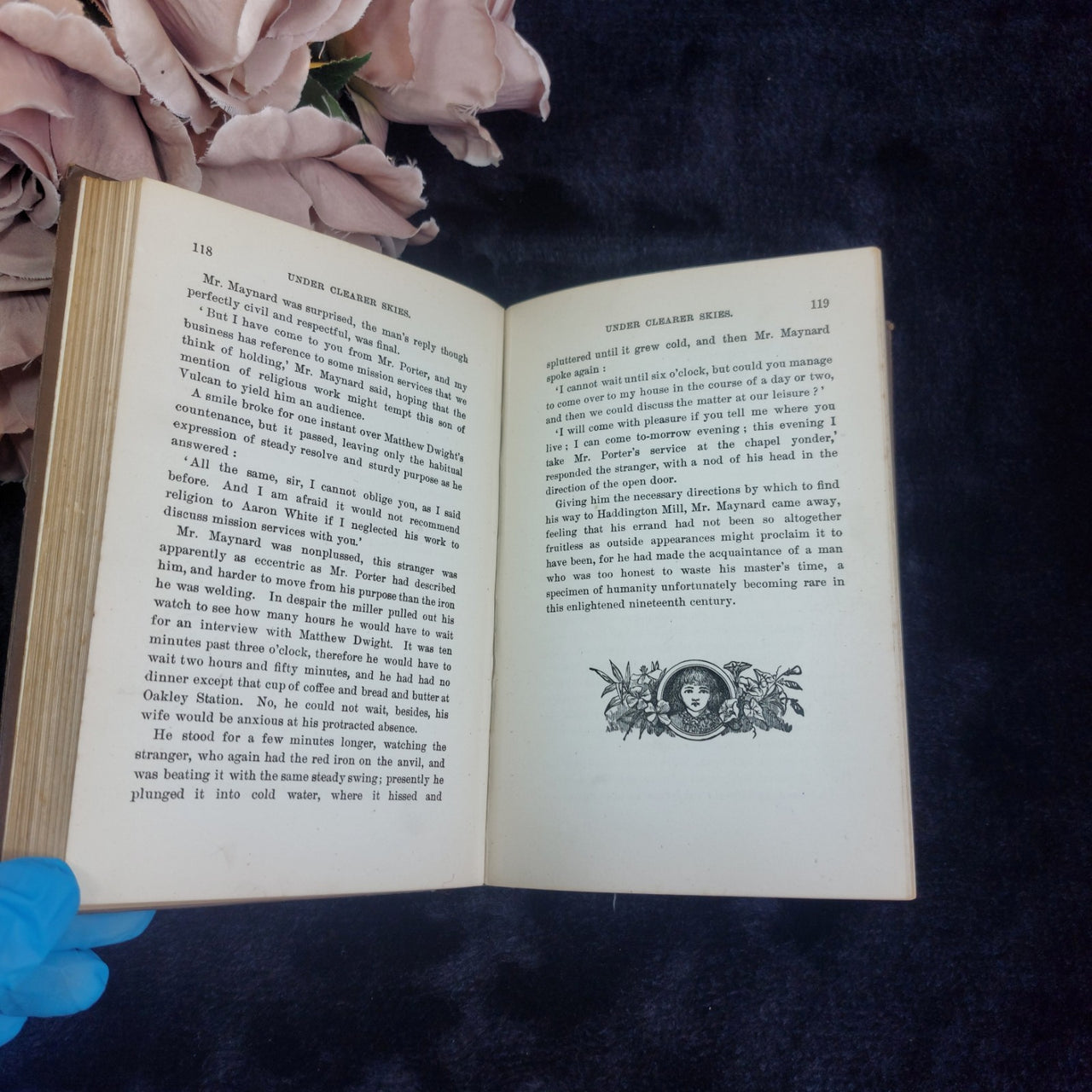 Marchant Under Clearer Skies Book Good Floral Cover Girl's Fiction Rare Antique 7