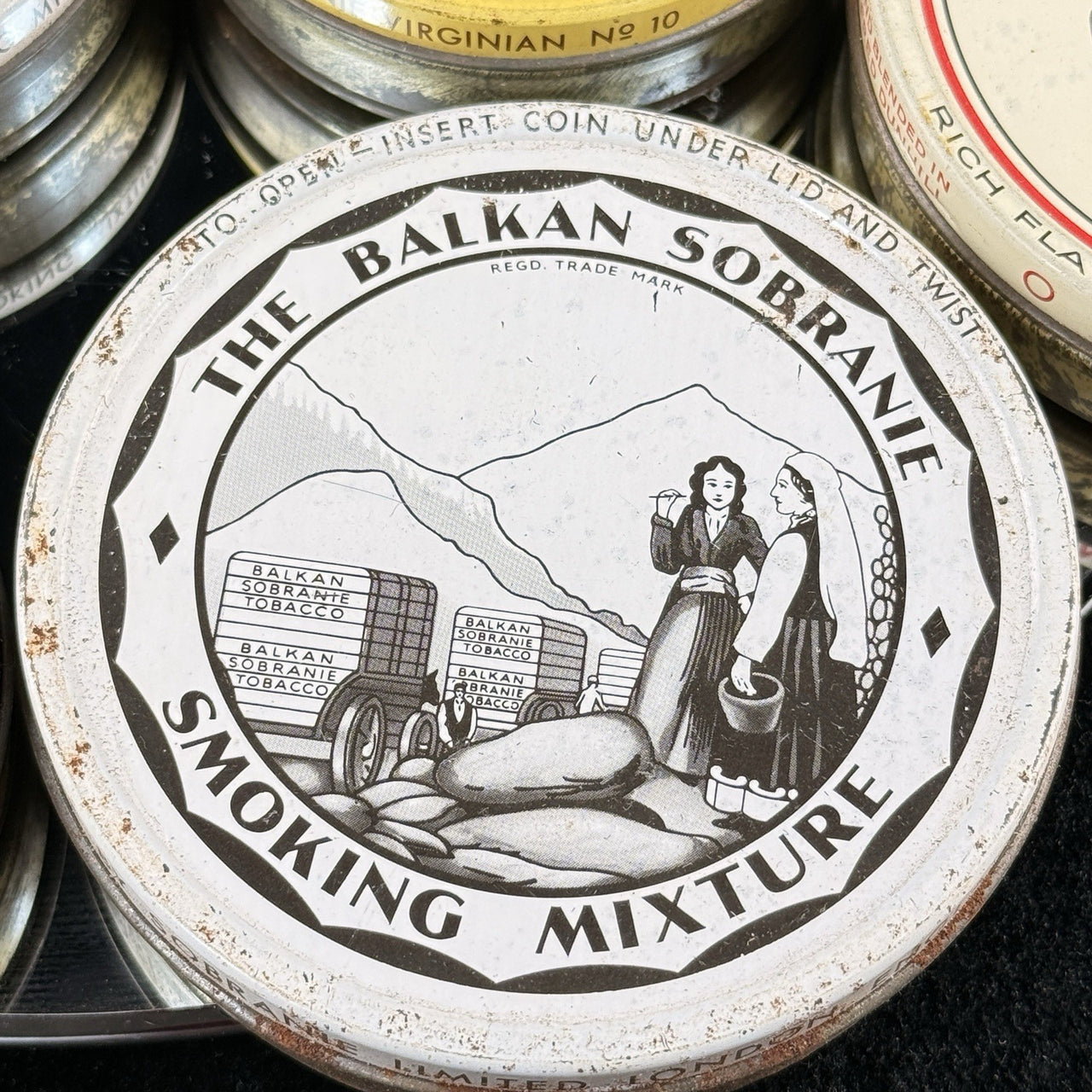 Rare 10* Dunhill Balkan Sobranie Smoking Tobacco Tin Lot Vintage Collectible UK6