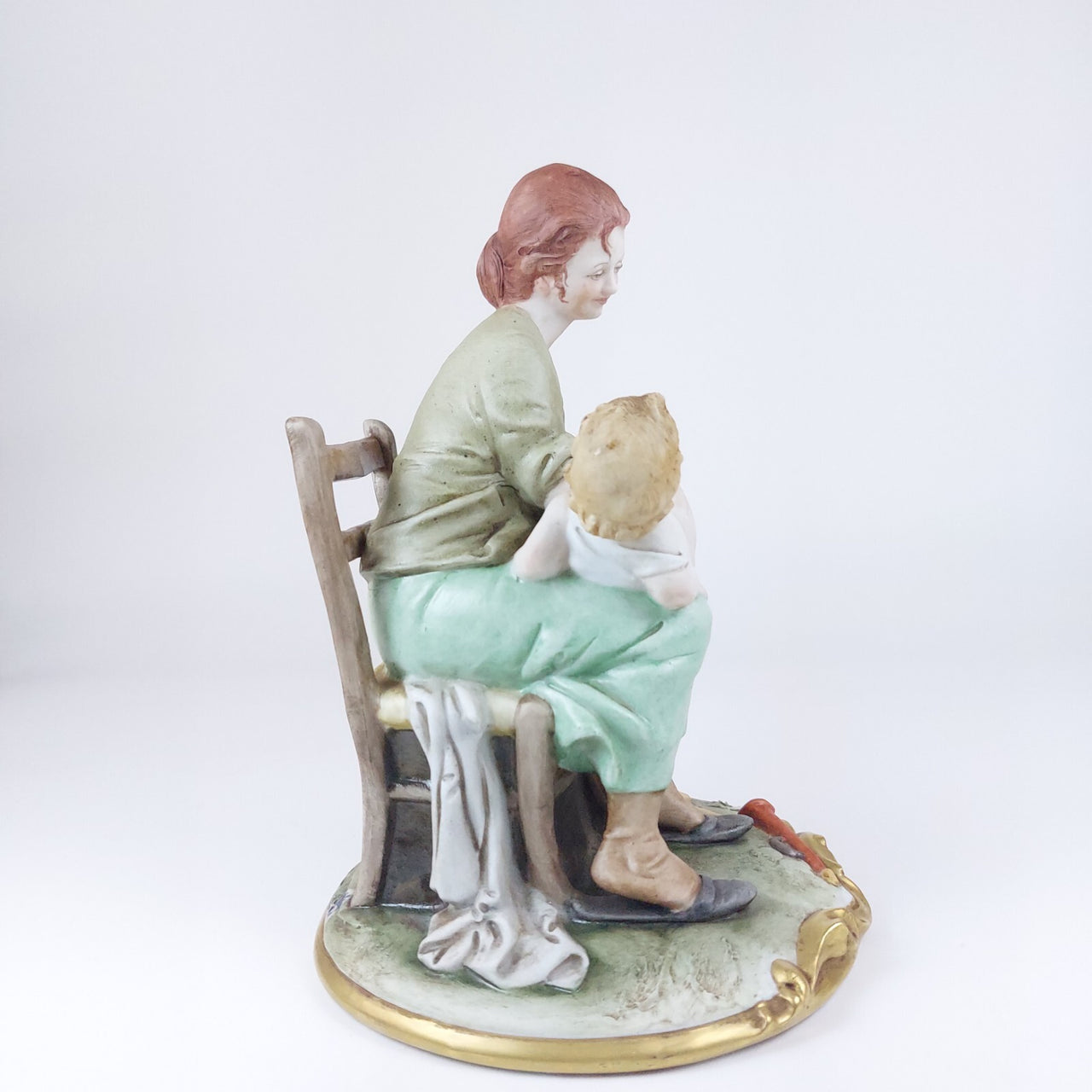 RARE 1950s Capodimonte - Bruno Merli Signed Porcelain Child & Mother Figurine4