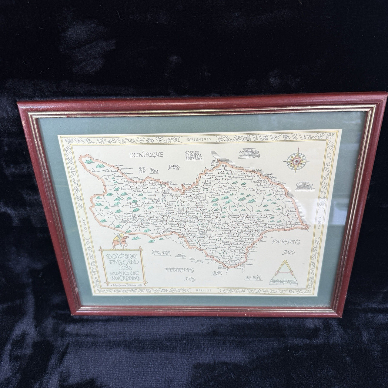 Domesday England 1086 framed Map  Euruicscire Nortreding by Garnons Williams9