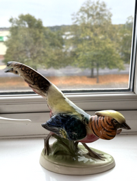 Thumbnail for Rare Art Deco Keramos Wien Porcelain Golden Pheasant Figurine - Made in Austria8