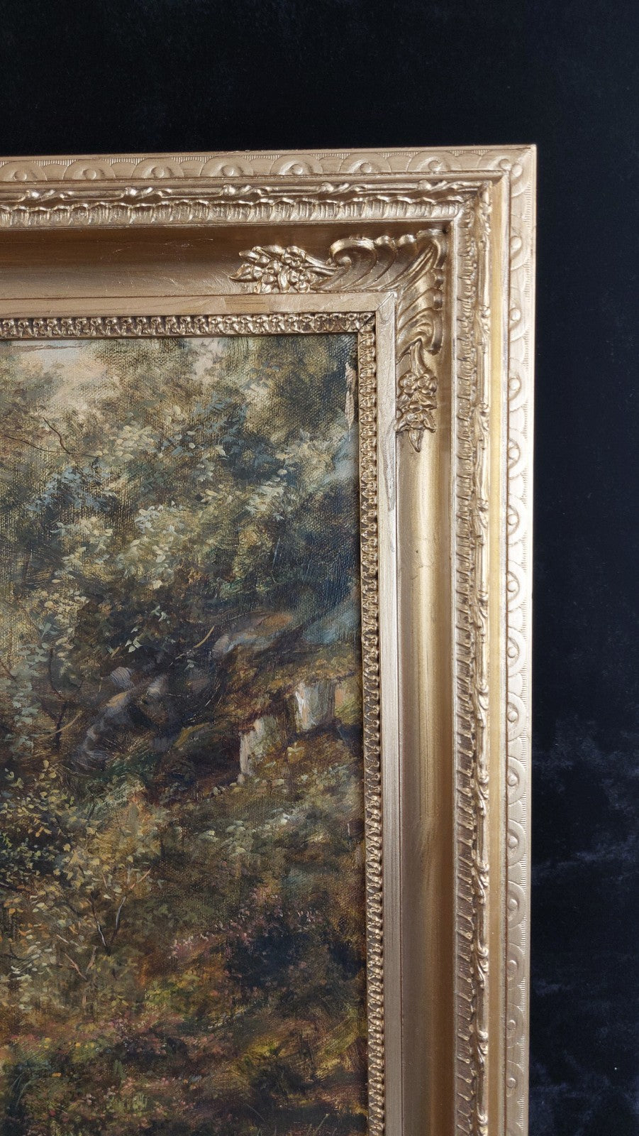 Andrew Welch oil RCA painting gold Framed Welsh Landscape 29"x25" Oil on Canvas8