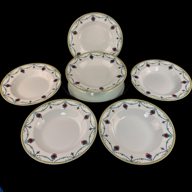 Set of 6 Antique/Vintage Devon Ware (S. F. & Co.) CECIL Shallow Bowls Ornament0