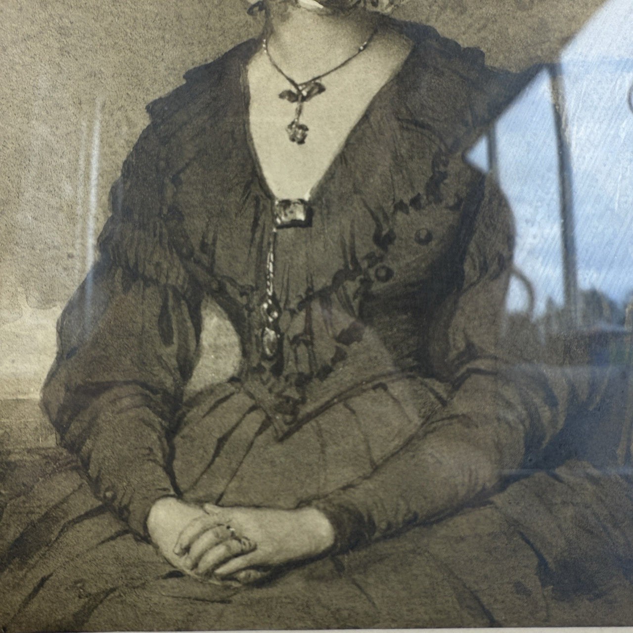 Rare Antique Engraving of Mrs Murray by W. A. Sawyer Historical Portrait Print4