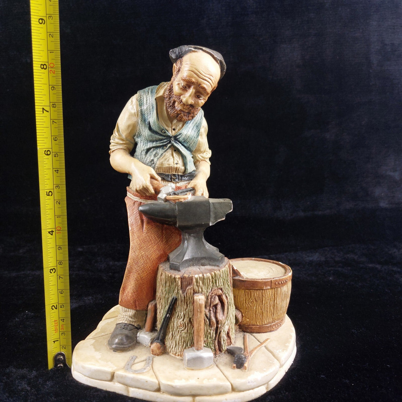 Naturecraft Blacksmith Figurine 1973 Hand Painted Stonecraft Collectible 8" Tall13