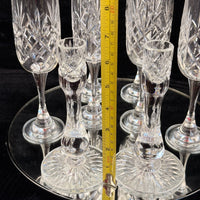 Thumbnail for Vintage Cut Crystal Glassware Set – 6 Champagne Flutes & 2 Candlestick Holders16