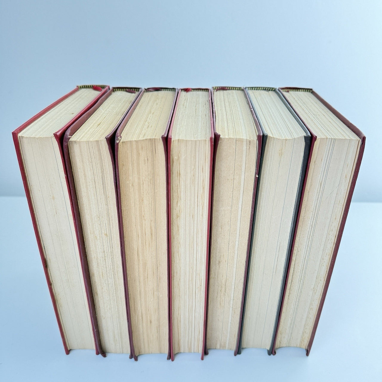 Reader’s Digest Condensed 1980s Books Set x7 Red Leatherette Bookshelf Deco3