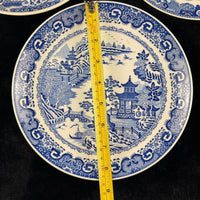 Thumbnail for Spode Mint Danbury Willow Pattern Plates x3 – Blue & White Collector antique Set4