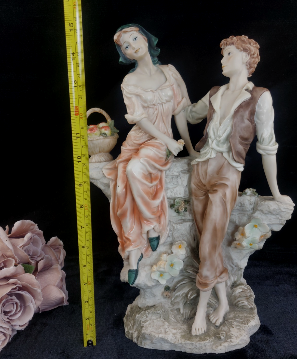 Anina ( La Anna) Collection Italian Alabaster –Couple in Love Figurine  1999. 151