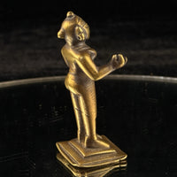 Thumbnail for Antique Brass Indian Female Figure Of Radna 3.25” Handcrafted Tribal Folk Bengal5