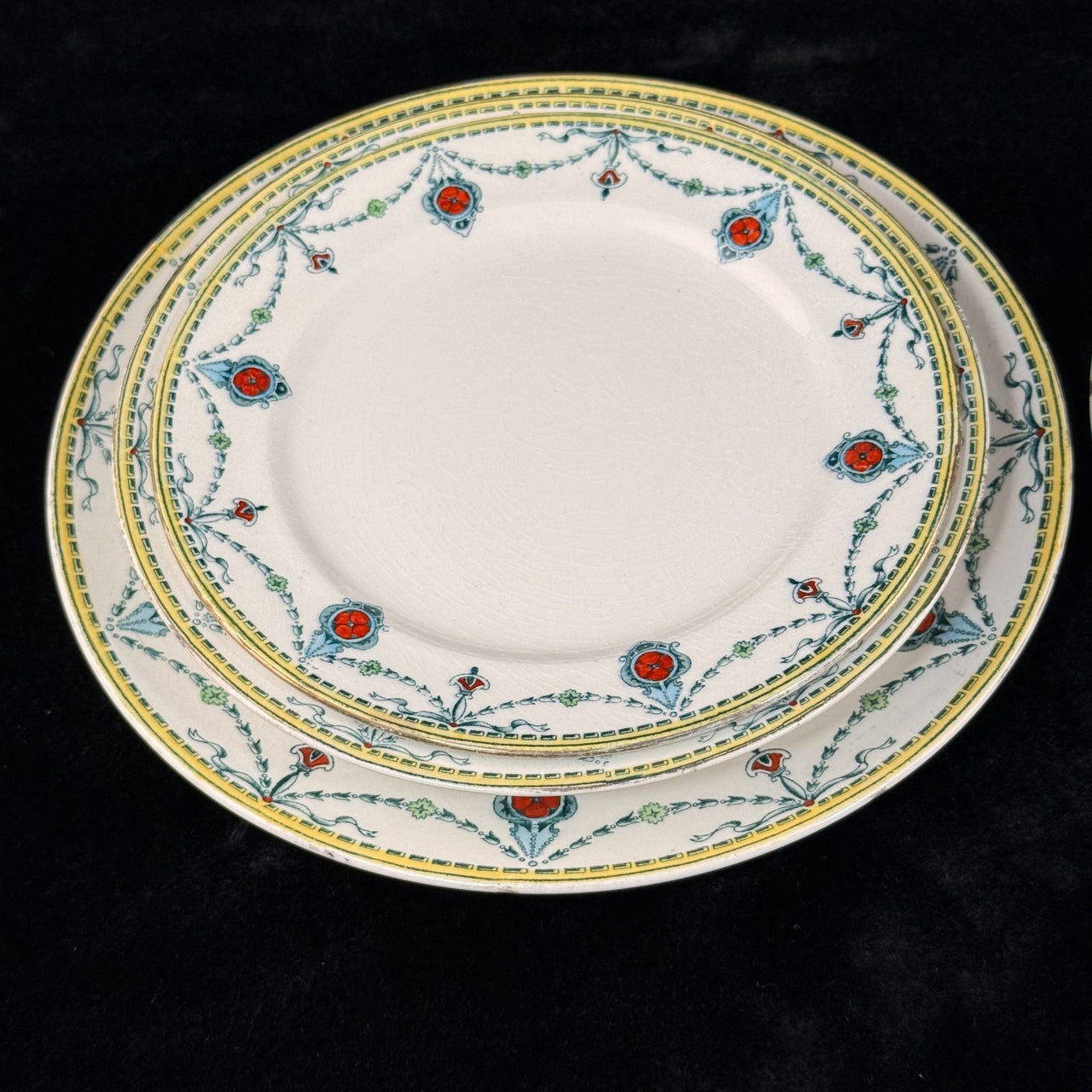 Large Lot of 6 Antique/Vintage Devon Ware (S. F. & Co.) CECIL 1204 Dish & Plates7