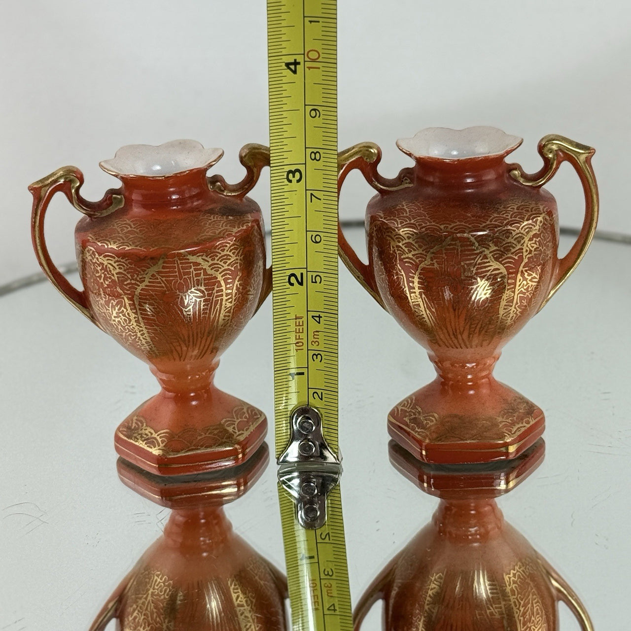 Miniature Japan Lusterware Vases Porcelain Ornaments Set Of 5 easter decor Style7