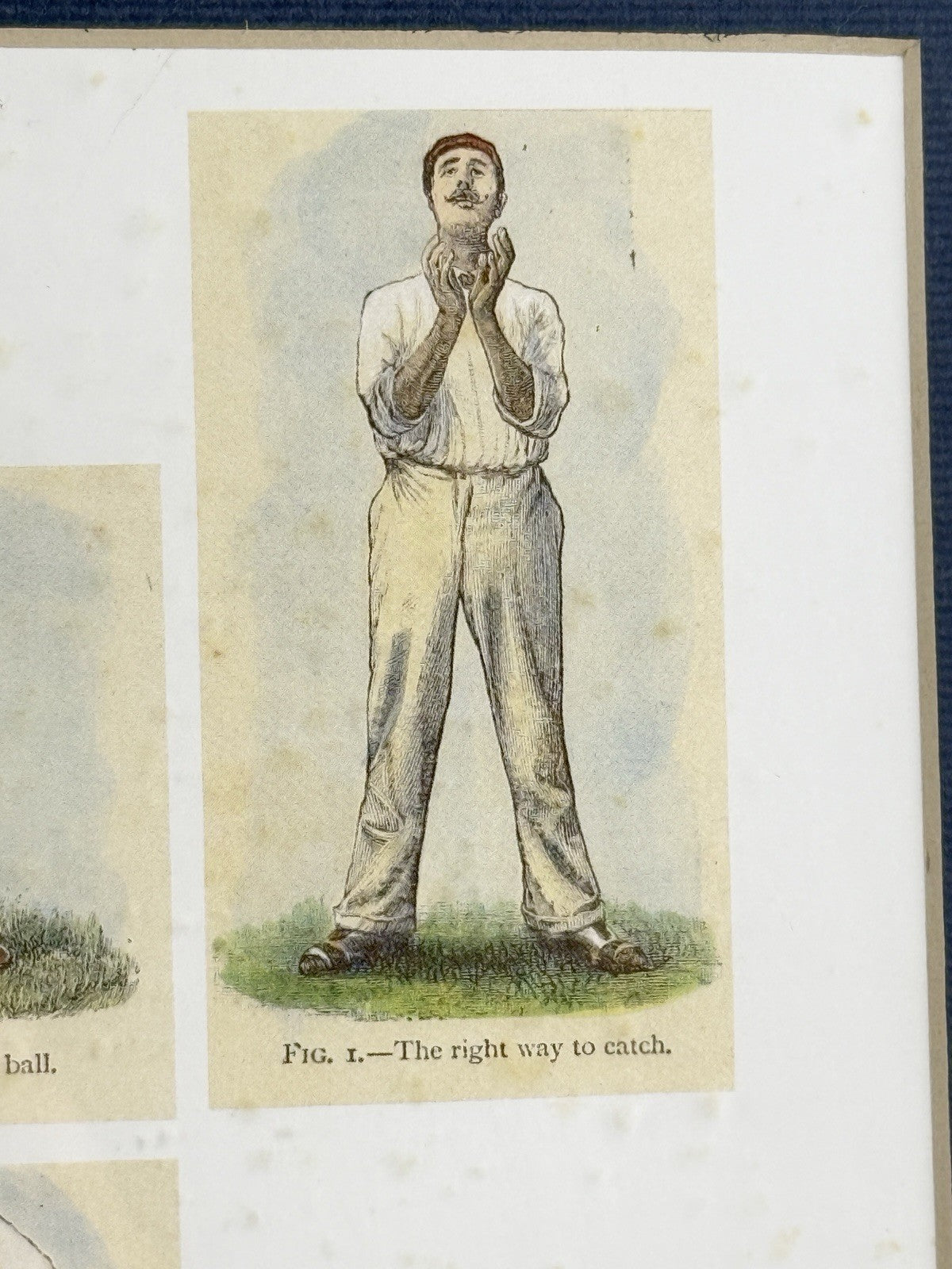 Lucien Davis Cricket Art Print Framed 19thC Illustrations Sport Scene Technique 11