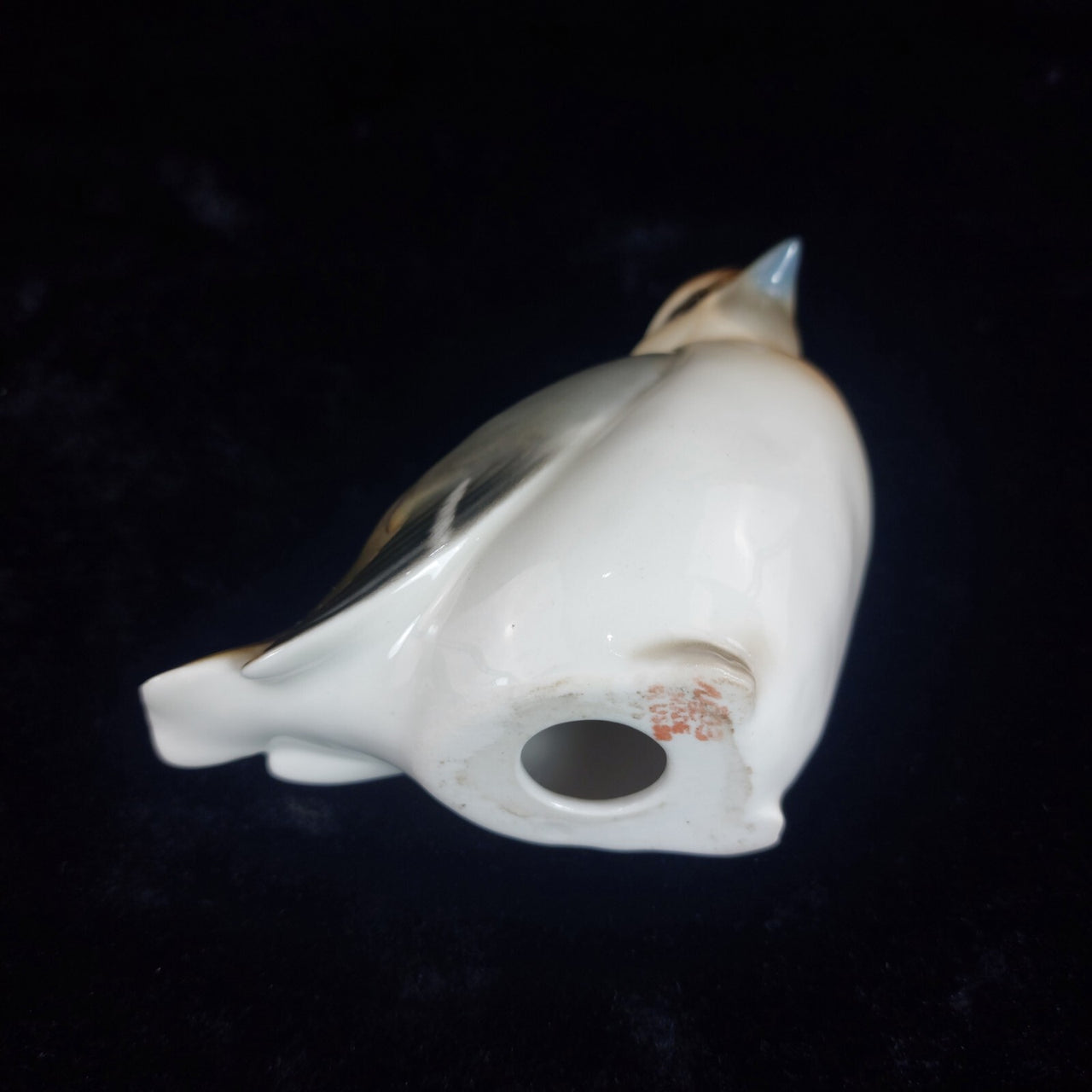 USSR Porcelain Cedar Waxwing Figurine Bird 4" Vintage Russian see the pics Gloss5
