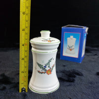 Thumbnail for Vintage Zier Dose Floral Ceramic Lidded Trinket Box Jar Original Box 13cm White 6