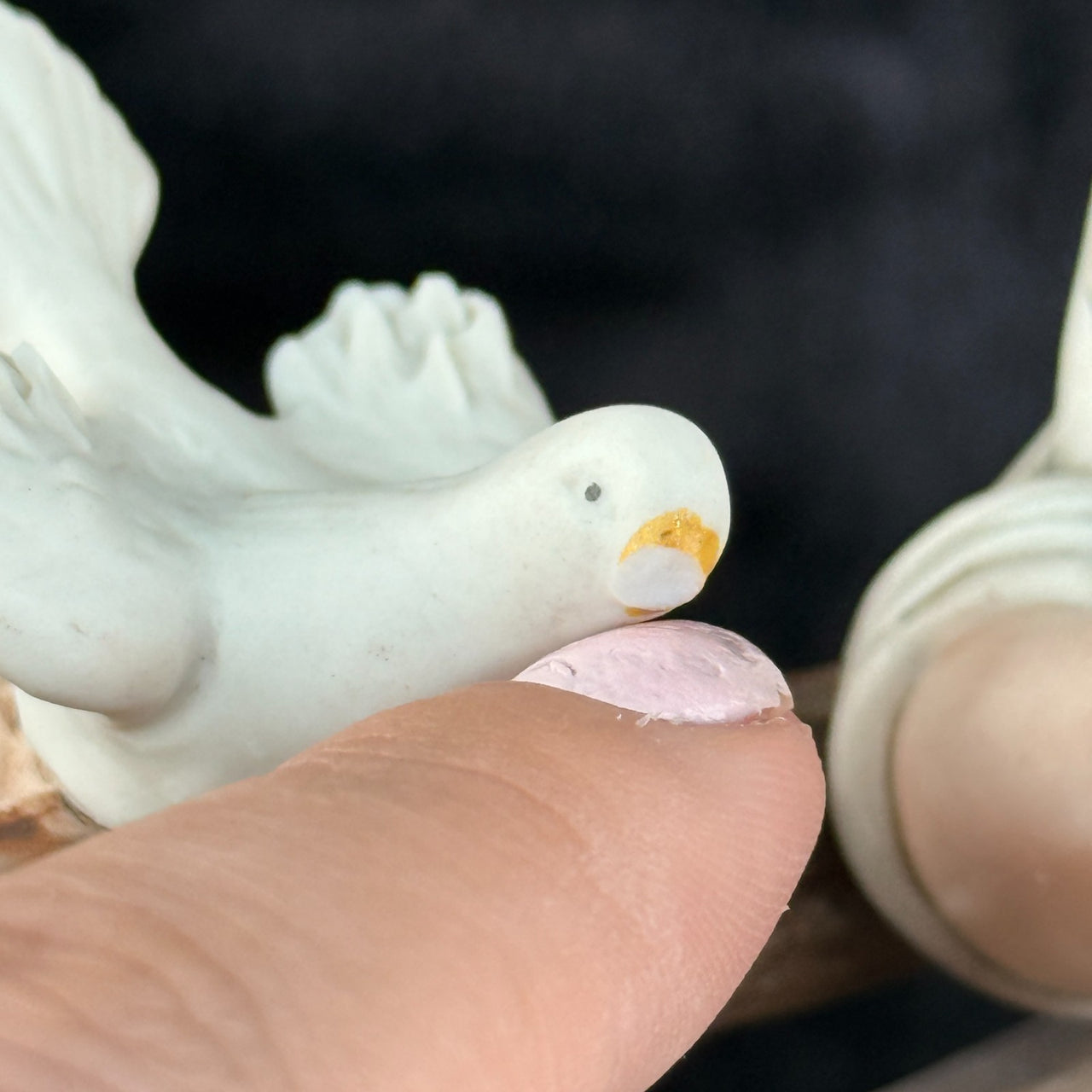 Capodimonte M. Figurine Lory Man With Doves – Signed – 13" Hand Painted bird see19