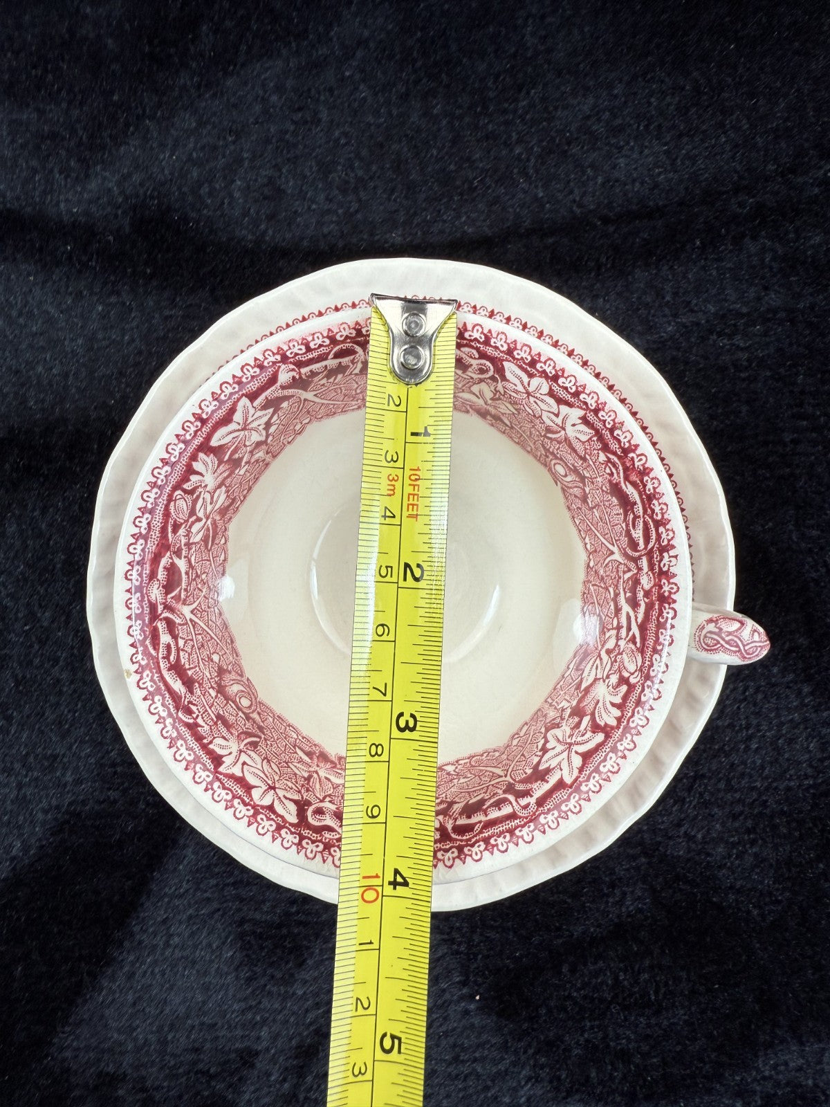 Mason's Ironstone Vista Dinnerware Tea Set patent Red Transferware England Chips19