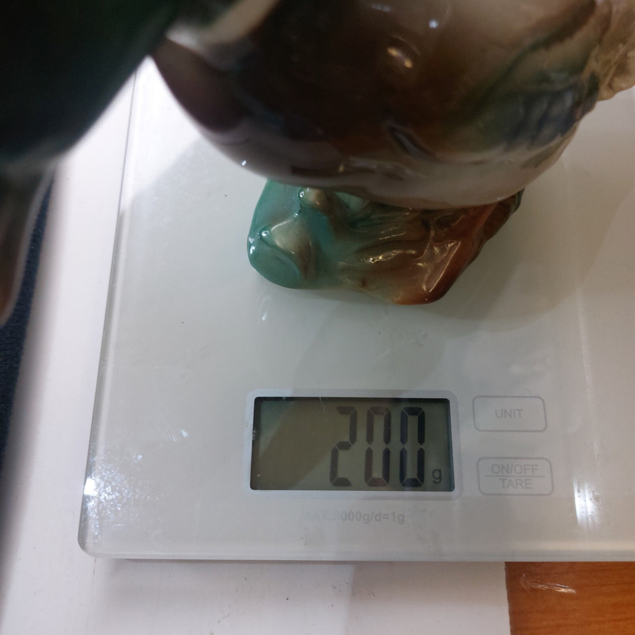 Vintage Porcelain Duck Good Figurine Mallard Green Head Glazed Ceramic Tall 5"8