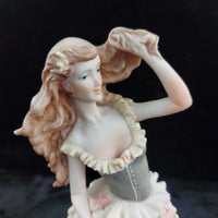 Thumbnail for A. Lady Belcari Figurine Roses Basket 1989 Dear Sculpture Italy 10” ARMANI 3