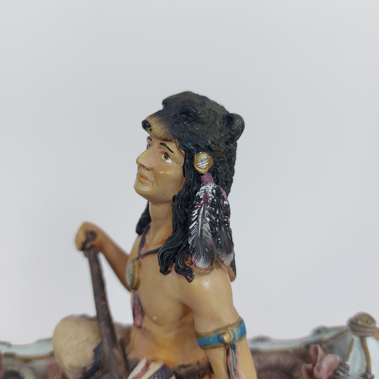 Academy Native American Canoe Sculpture Figurine Collectible 6.5" United States2