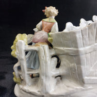 Thumbnail for German Antique Porcelain Girl Oxen Cart Planter – Hand Painted 7