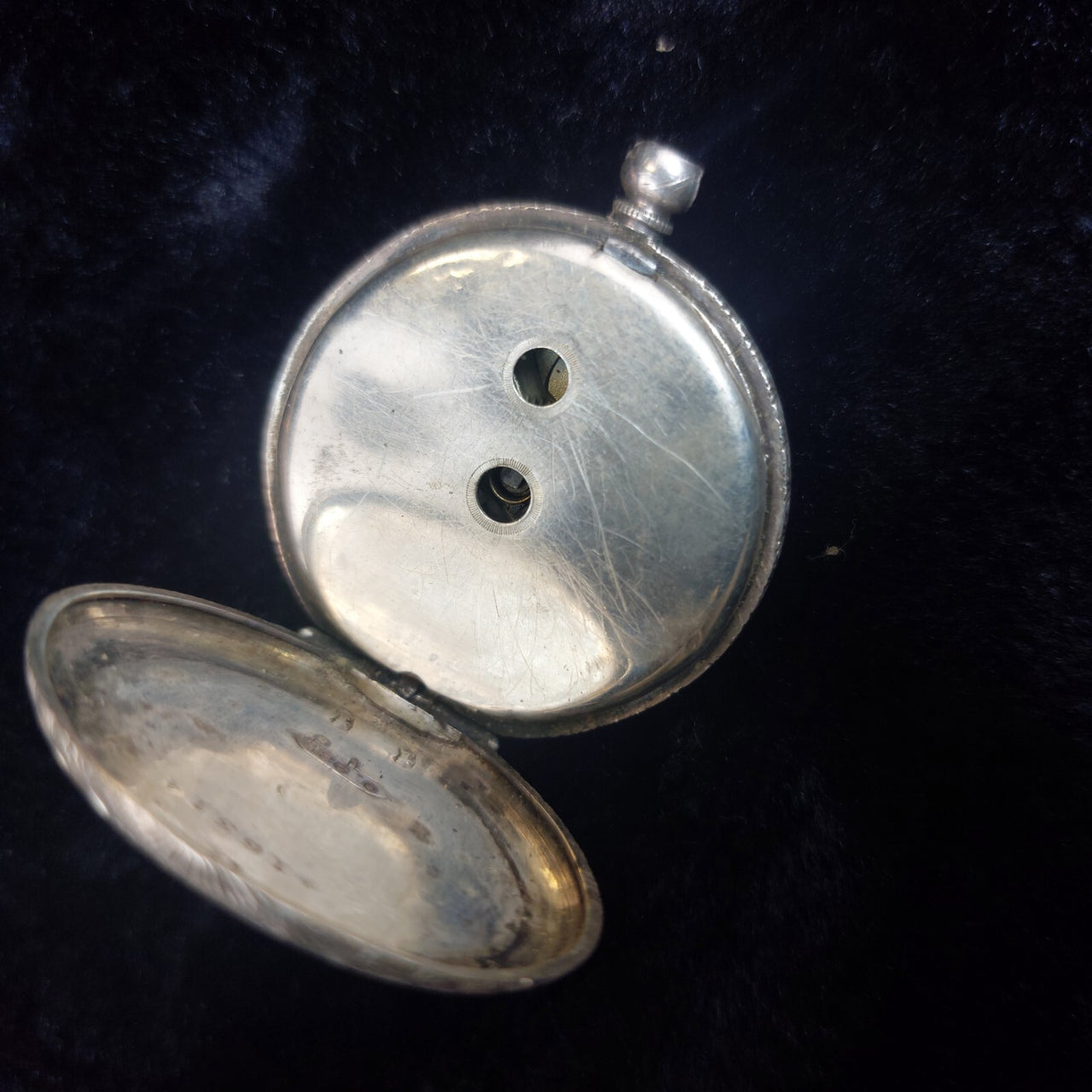 1800's antique Continental Silver Ladyâs Fob Watch Enamel Dial Ornate needs re11