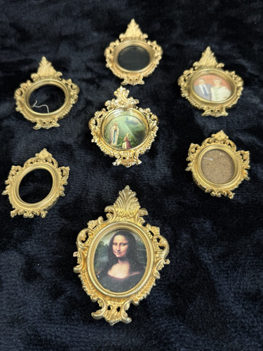VictorianStyle Miniature Gold Color Plastic Frames  Set of 71