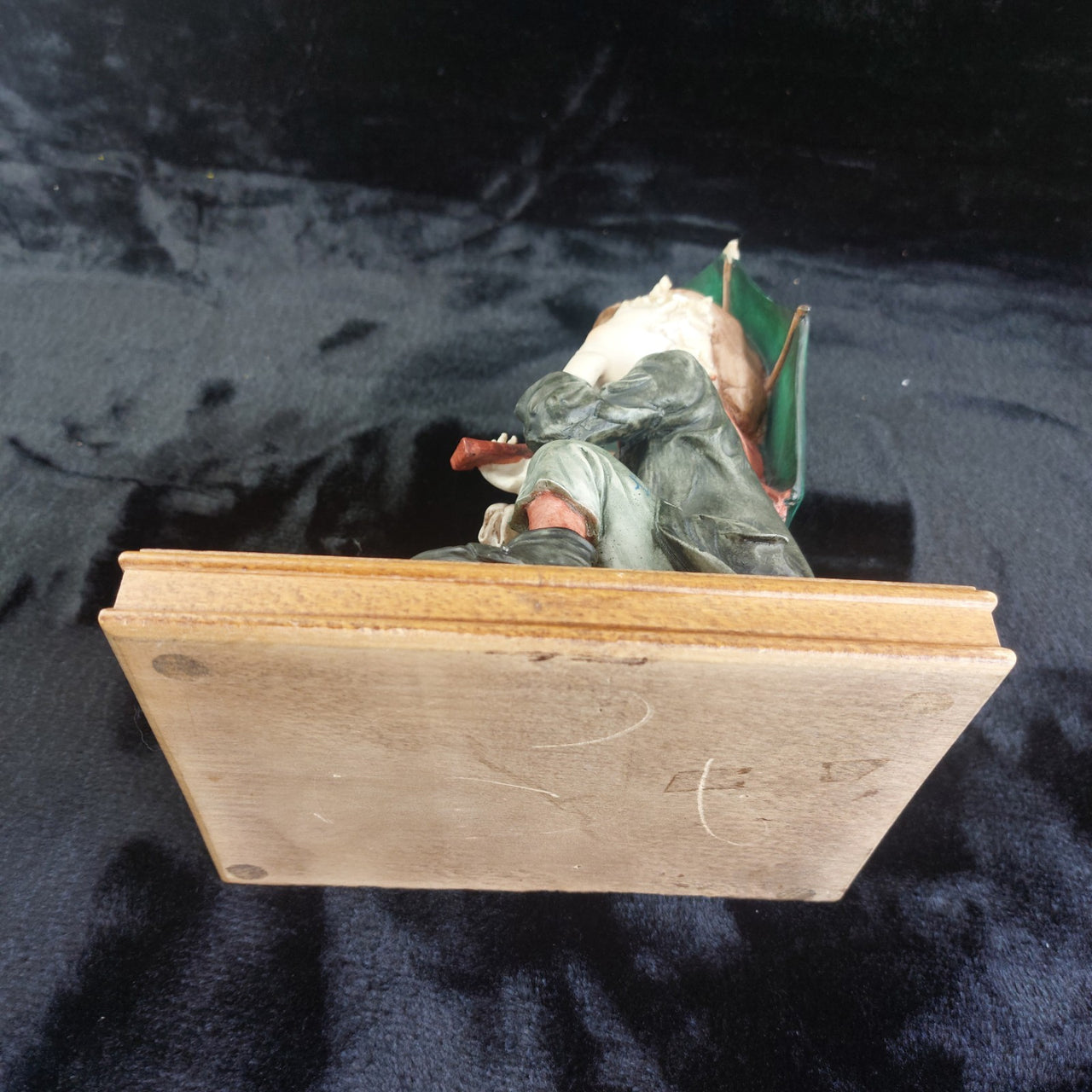 N Capodimonte Boy Dog Figurine Signed A.G. see pics 9.5" bookshelf decor vtg11