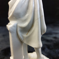 Thumbnail for Antique Porcelain Figurines Pair Woman Man Medieval Style 6in Glazed damaged10