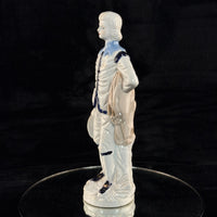Thumbnail for Antique Porcelain Colonial Figurine White Blue Gold Trim 11