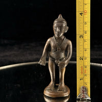 Thumbnail for Antique Bronze Tribal Figure African Style Metal Sculpture – Worn Hand. 4” Tall 4