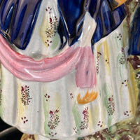 Thumbnail for 19th Century antique Staffordshire Pottery Large Figure Couple Flatback repaired6