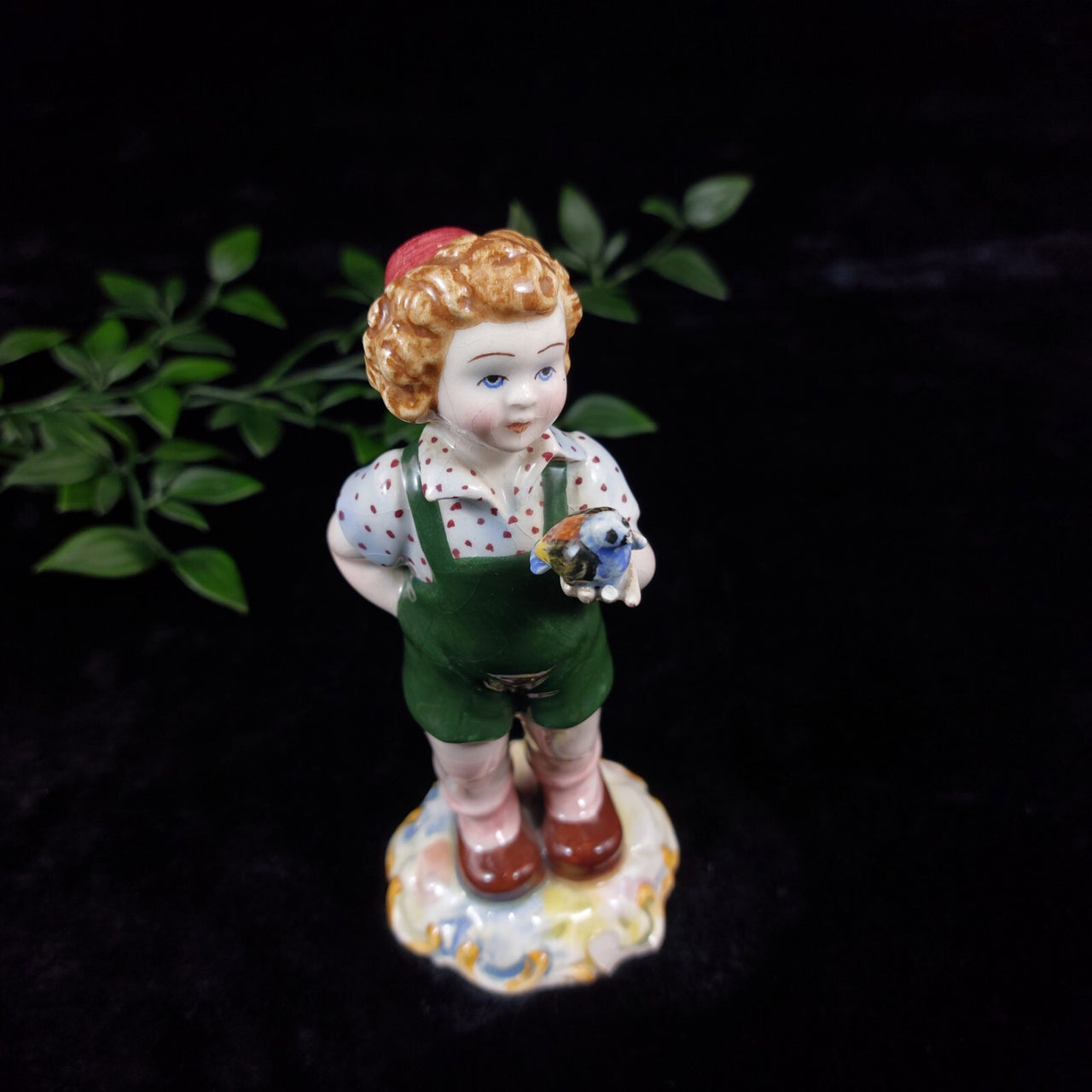 Vintage Italian Porcelain Figurine Mid Century Bird Boy Damaged Beak Ornament2