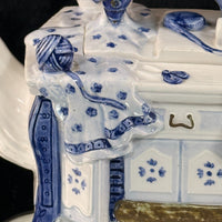 Thumbnail for Novelty Machine Sewing Teapot White Blue Gold Ceramic Stitching Theme see pics10