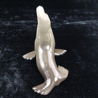 Thumbnail for 1980s Lomonosov Sea Lion Figurine Porcelain USSR - Marine Life Sculpture Glazed.3