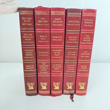 Reader’s Digest Vintage Hardcover Book Set x5 Classic Thrillers & Novels Decor0