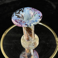 Thumbnail for Studio Glass Art Mini Vase Swirled Multicolor Pulled Rim Blown 3.5” ArtGlass5