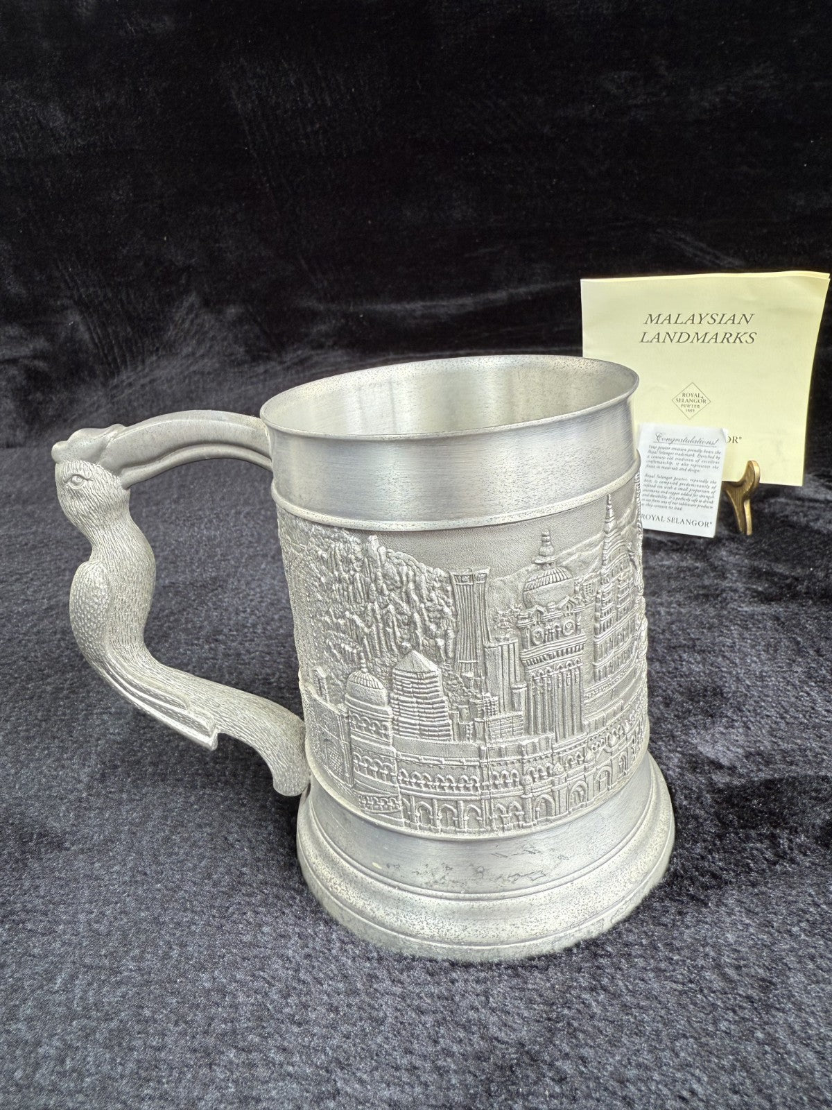 Royal Malaysian Selangor Landmarks Pewter Tankard / Mug with certificate Repro2