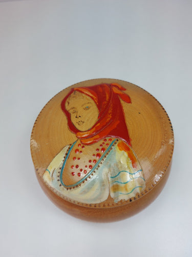 HandPainted Wood Trinket Box Arta Lemnului, Decor Romania    Bucharest  1