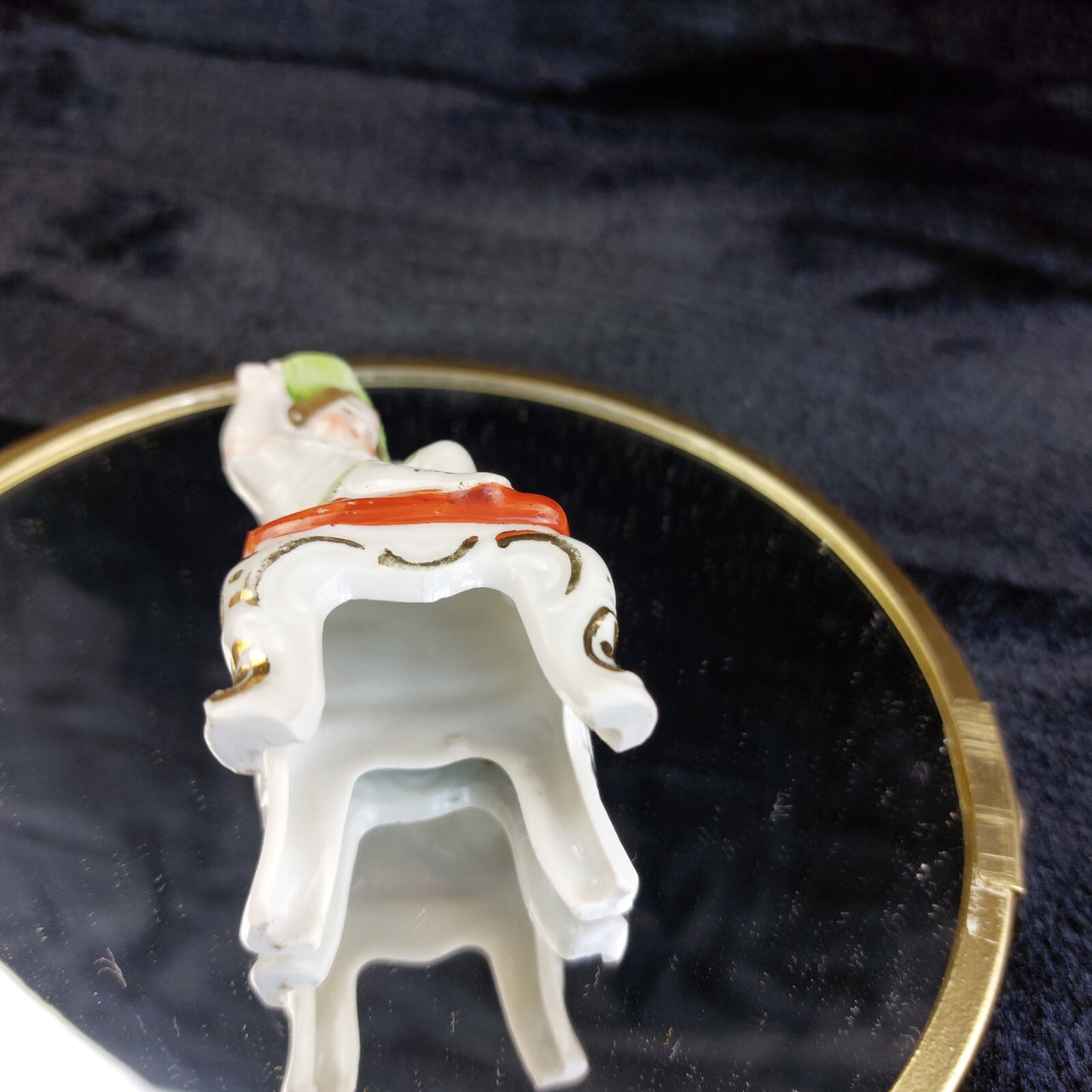 Antique Girl Porcelain with Dog Figurine Seated Chair 3.5 in gift United Kingdom8