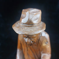 Thumbnail for Wooden Vintage SculptureFisherman -Folk Art - Jocelyn Caron - Chipped Hand14