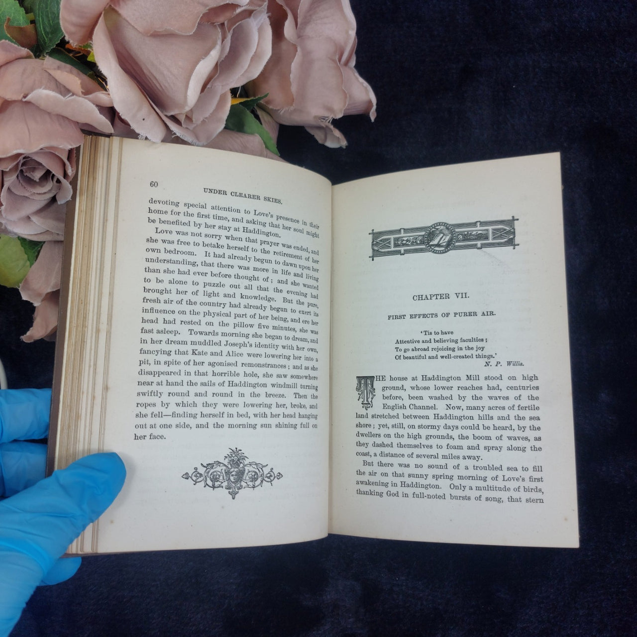 Marchant Under Clearer Skies Book Good Floral Cover Girl's Fiction Rare Antique 5